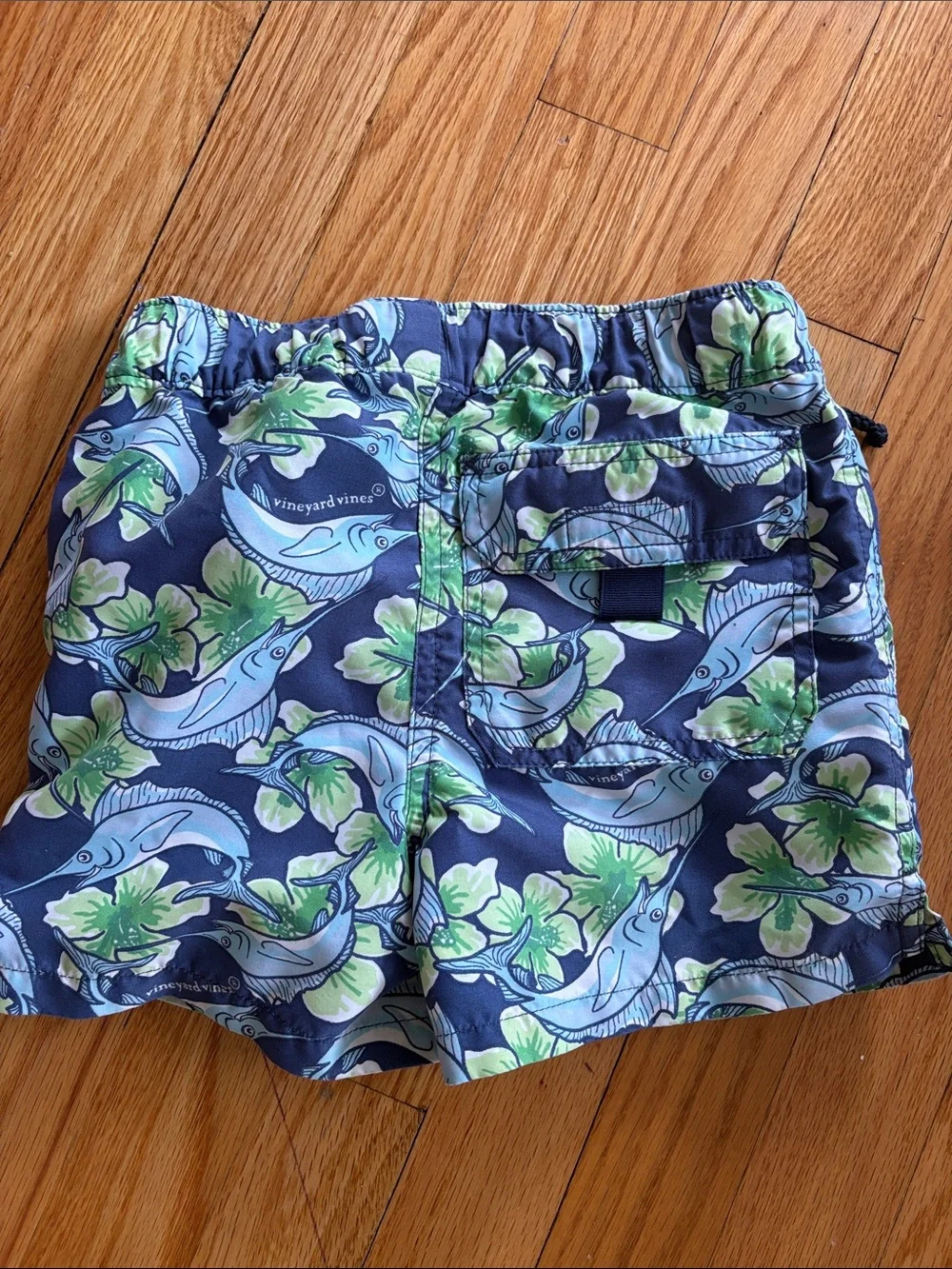 Vineyard Vines Navy Dolphin & Green Floral Hybrid Shorts